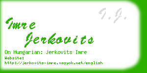 imre jerkovits business card